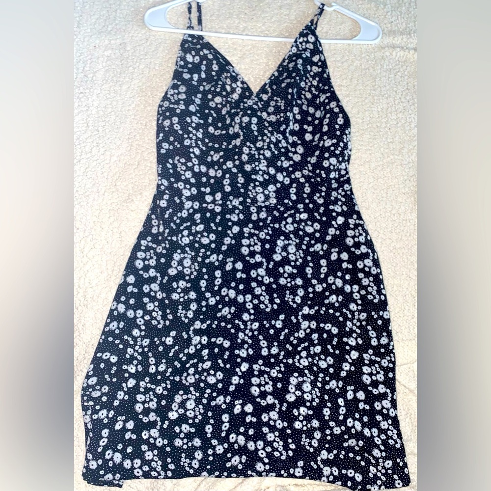 Black dress with white flowers